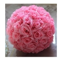 BOULE DE FLEURS ROSE 30CM