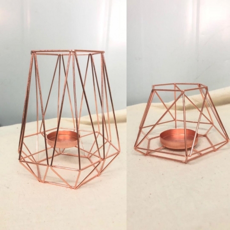LANTERNE GEOMETRIQUE ROSE GOLD X10
