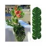 LOT DE 12 FEUILLES DE PLANTES ARTIFICIELLES VERT MONSTERA