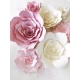 PAPIER FLEUR FOND DECORATION ARTIFICIELLE BLANC 20CM